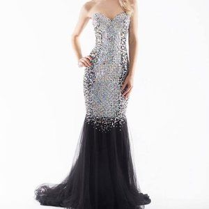 BLINGY Aurora Rainbow Mermaid Fit & Flare Prom